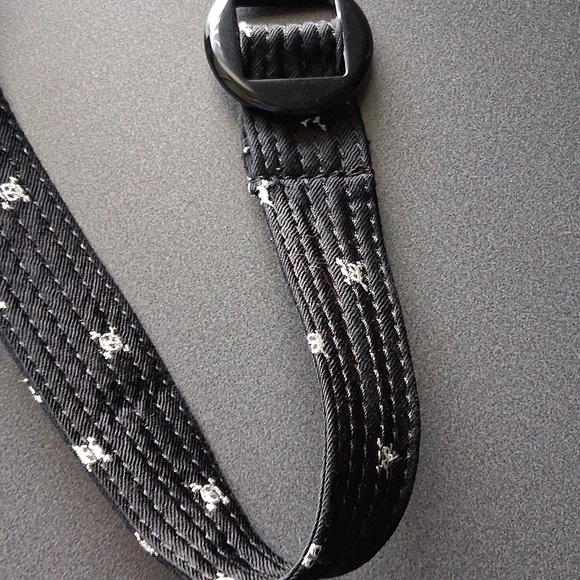 J.Crew M/L 100% SILK Black Skulls Belt New! Message W/ Requests!